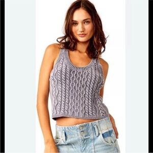 Free People High Tide Cable Knit Sweater Tank